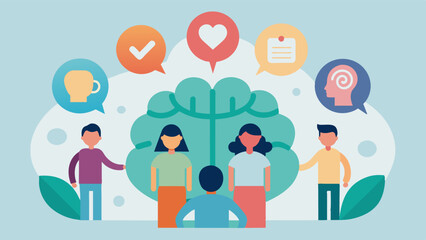 Mental Health Support Group Being part of a mental health support group offers a sense of community and understanding while also providing helpful resources and strategies for. Vector illustration