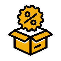 Price Cut and Limited Offer Tag Icon (Solid Color Lineal style)
