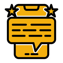 Customer Review and Satisfaction Rating Icon (Solid Color Lineal style)