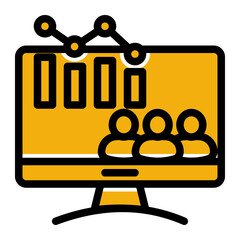 Visitor Analytics and Audience Tracking Icon (Solid Color Lineal style)