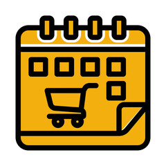 Event Schedule and Deadline Planner Icon (Solid Color Lineal style)