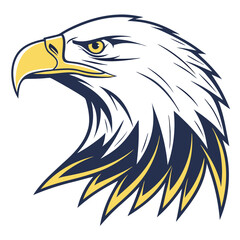 Fototapeta premium Fierce Bald Eagle Head Vector Logo Aggressive American Patriot Mascot Illustration for Sports Team, Military Badge, and Brand Identity Design
