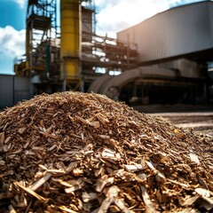 Renewable Biomass Energy Solutions converting organic waste materials like agricultural residues and wood chips into biofuels and biogas for clean, renewable energy production