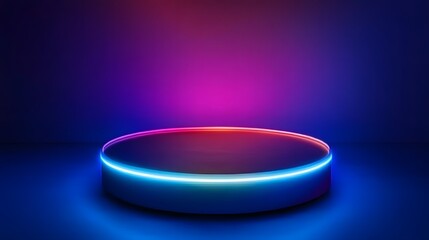 Cyberpunk Neon Circle Stage Product Display Stand