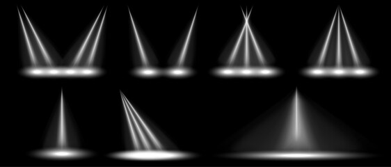 ベクターのスポットライトの舞台の照明の光のセット