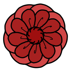 vector illustration of red flower 