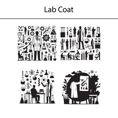 Professional Lab Coat Isolated on White Background – Medical Uniform for Doctors, Scientists, Healthcare Workers, Pharmacists, and Laboratory Technicians – Clean and Sterile Lab Jacket Apparel Mockup 
