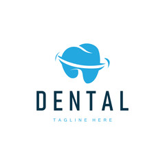 Dental care logo concept, with a simple minimalist concept as a symbol of dental health and dental care template for dental clinics, businesses, product brand
