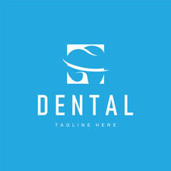 Dental care logo concept, with a simple minimalist concept as a symbol of dental health and dental care template for dental clinics, businesses, product brand