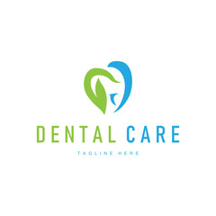 Dental care logo concept, with a simple minimalist concept as a symbol of dental health and dental care template for dental clinics, businesses, product brand