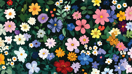 Vibrant Flat Vector Flower Nature Plant Illustration