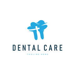 Dental care logo concept, with a simple minimalist concept as a symbol of dental health and dental care template for dental clinics, businesses, product brand