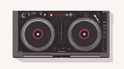 Fototapeta premium Professional DJ Mixer Turntable Isolated Flat Vector Illustration