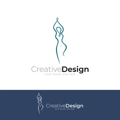 logo of a beautiful woman's body, health and sports icon