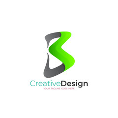 B logo, Letter B logo with business design template