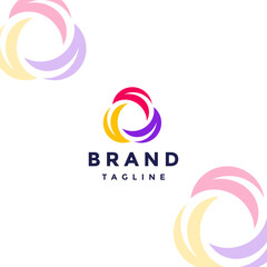 Colorful Three Round V Rotating Logo Design. Initial VVV Letter Rotating Logo Design.