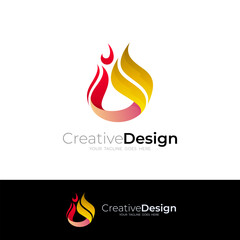 burning embers logo, flame logo with simple design