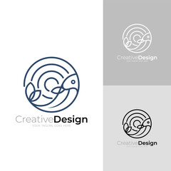 logo of fish swimming in the water and forming a circle