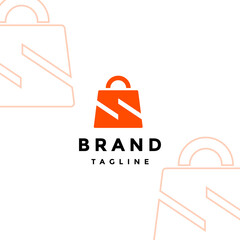Simple Initial S Letter Shopping Bag Logo Design. Bold Letter S Shopping Bag Logo Design.