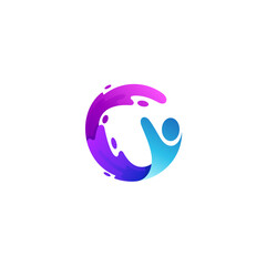 People active logo and water swoosh design vector, sport icons