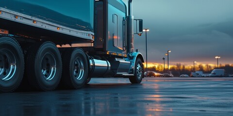 Fototapeta na wymiar Dusk Truck Parking
