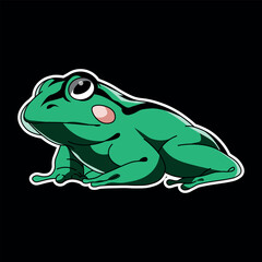 vector illustration about cartoon in cartoon with the name Frog ready to print for stickers