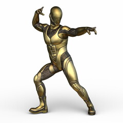 男性サイボーグ　3DCGレンダリング
