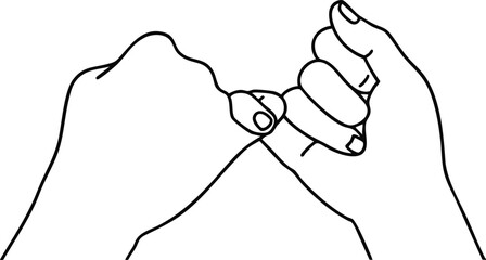 Promising hand line art