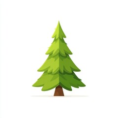 Pixel Art Green Evergreen Tree Illustration