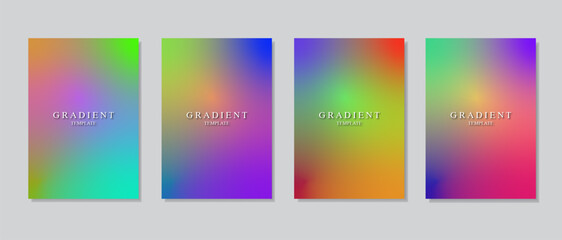 A collection of colorful abstract gradient posters with soft blends and modern tones. 