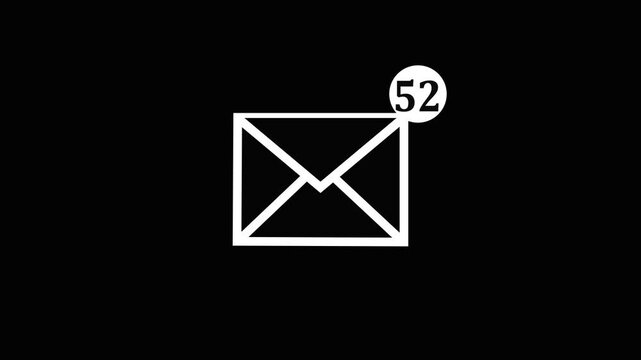 message icon animation.  message box icon message animation. New message 52. Animated new message notification with a smooth pop up effect. for chat apps, email alerts, and social media notification