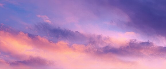 Obraz premium Atmospheric Sky With Clouds, Gradient Of Lilac To Peach, Soft Texture, Calm, Light