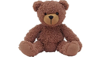 Obraz premium Adorable Brown Teddy Bear Plush Toy Sitting Isolated on White Background
