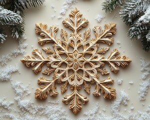 Ornate gold snowflake decor