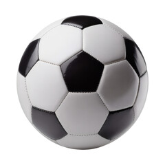 Naklejka premium A classic black and white soccer ball, ready for the field, perfectly spherical and iconic for the beautiful game