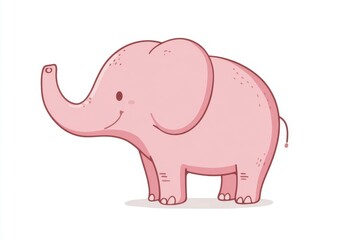 Obraz premium Adorable Pink Pixel Art Baby Elephant Illustration