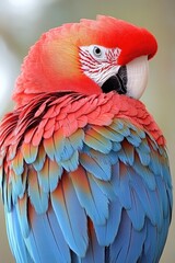Close-up of vibrant macaw plumage