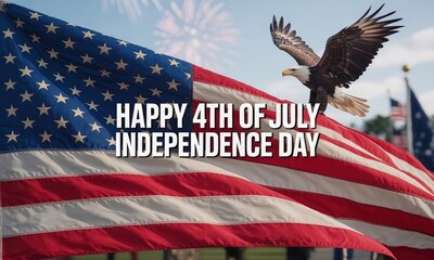 American flag bald eagle fireworks independence day celebration