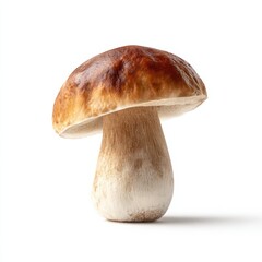 Captivating boletus edulis portrait highlighting intricate details on clean backdrop mushroom royalty