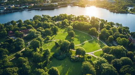 Drone View Stockholm Parks And