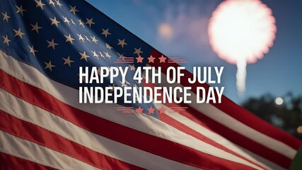 Waving american flag fireworks display 4th of july independence day - Powered by Adobe