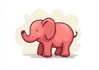 Obraz premium Playful Pink Pixel Art Baby Elephant Illustration