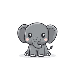 Fototapeta premium Cute Hand-Drawn Elephant Cartoon in Vector Illustration
