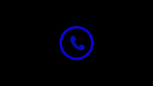 Incoming call ring icon background on black screen animation 