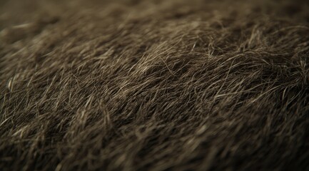 Close-up view of textured, dark brown/gray fur or fabric