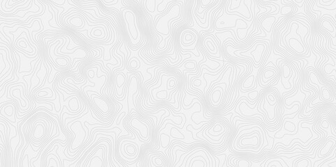 Topographic contour wavey line map illustration with contour lines representing elevation on a white background surface.