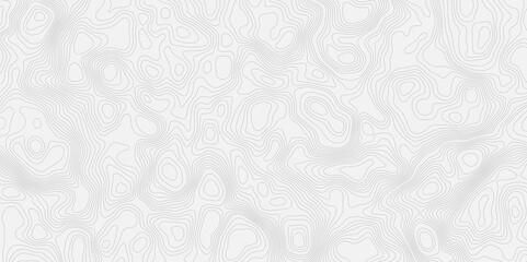Topographic contour wavey line map illustration with contour lines representing elevation on a white background surface.