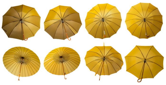 Yellow Umbrellas, an Arrangement of  8 Umbrellas