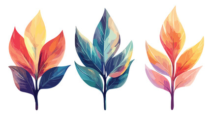 Exotic Leaf Plant Foliage Nature Flat Vector Illustration