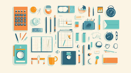 Family Planner Reminder Flat Vector Illustration